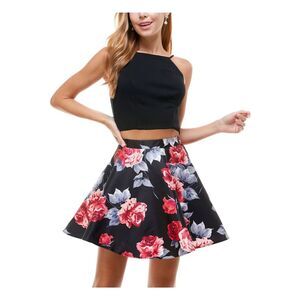 CITY STUDIO Womens Black Spaghetti Strap Crop Top Party Top Size: 11